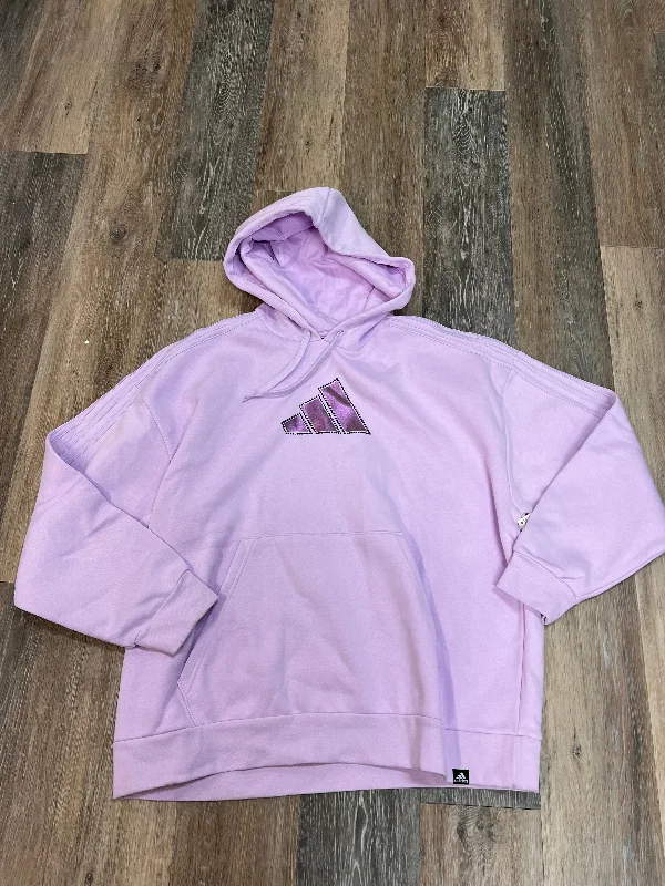 Athletic Sweatshirt Hoodie By Adidas In Purple, Size: Xl