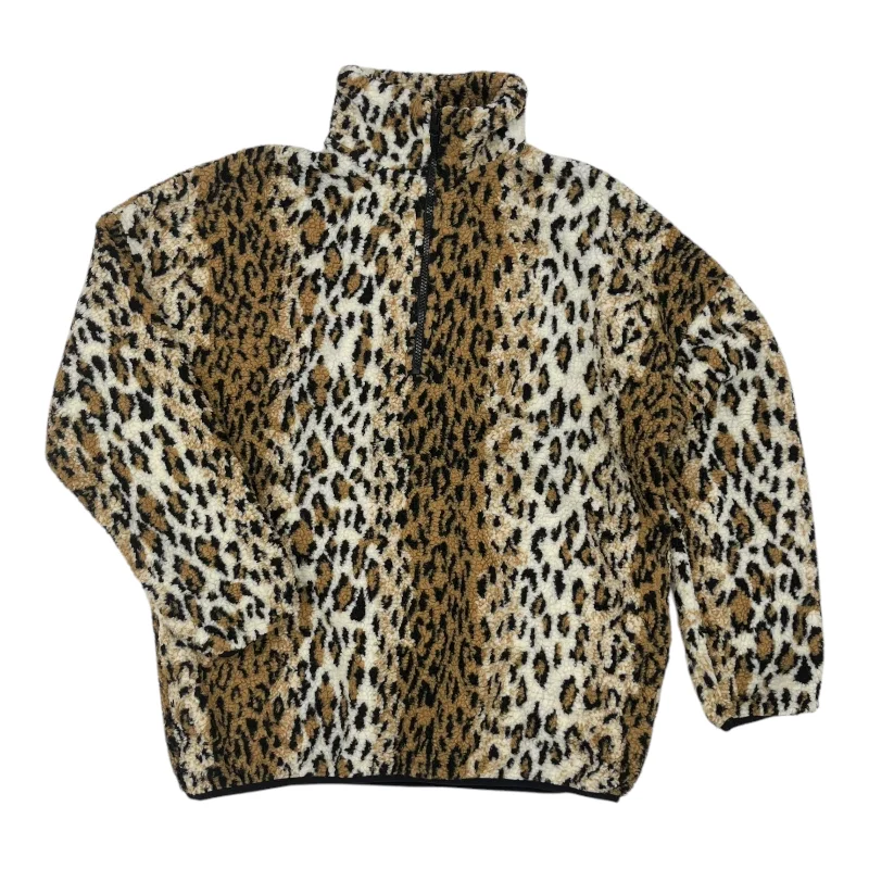 Sweatshirt Collar By Clothes Mentor In Leopard Print, Size:L