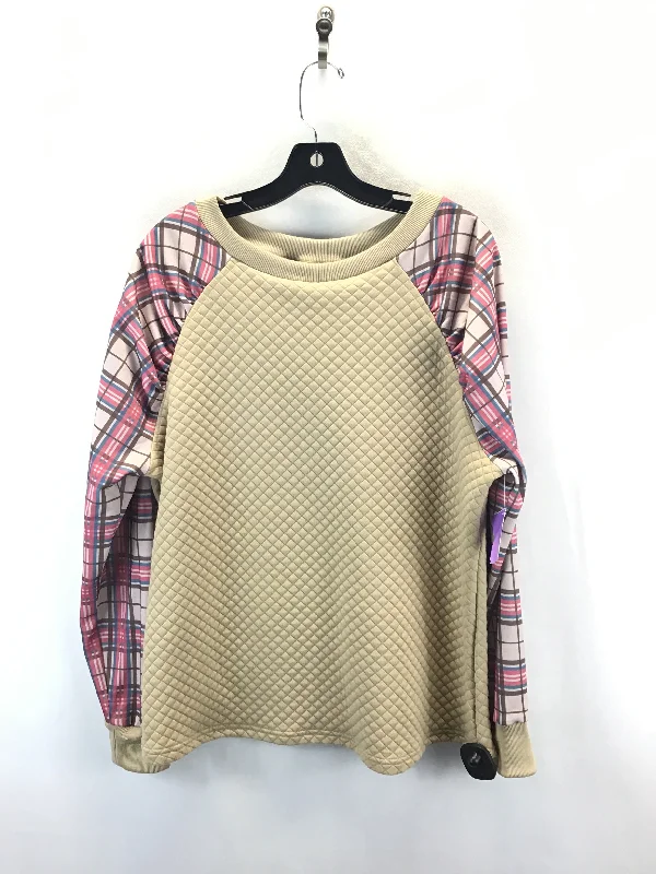 Sweatshirt Collar By Clothes Mentor In Tan, Size: L