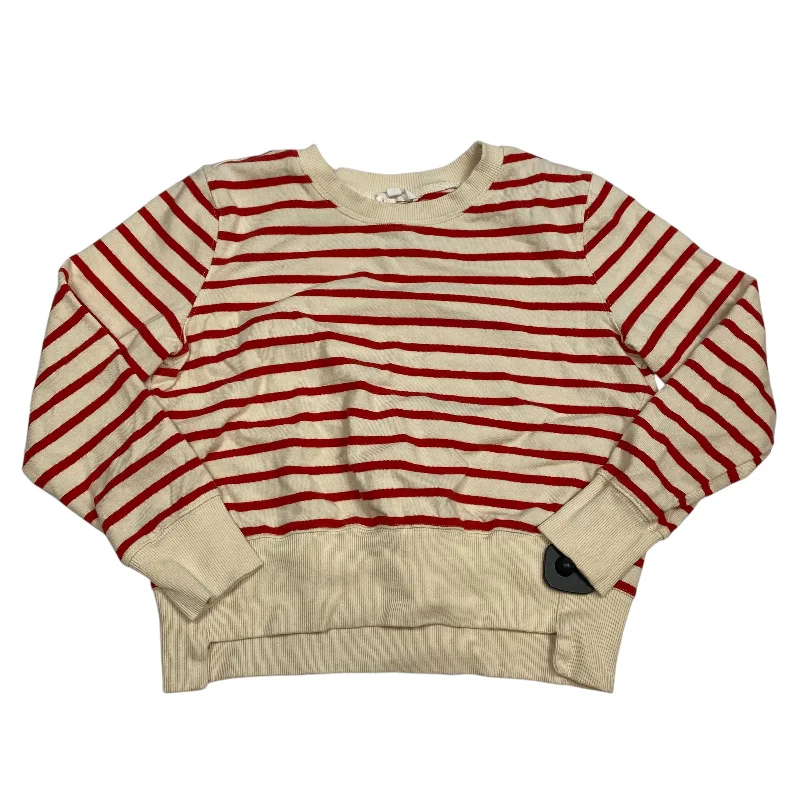 Sweatshirt Crewneck By A Loves A In Cream & Red, Size: M