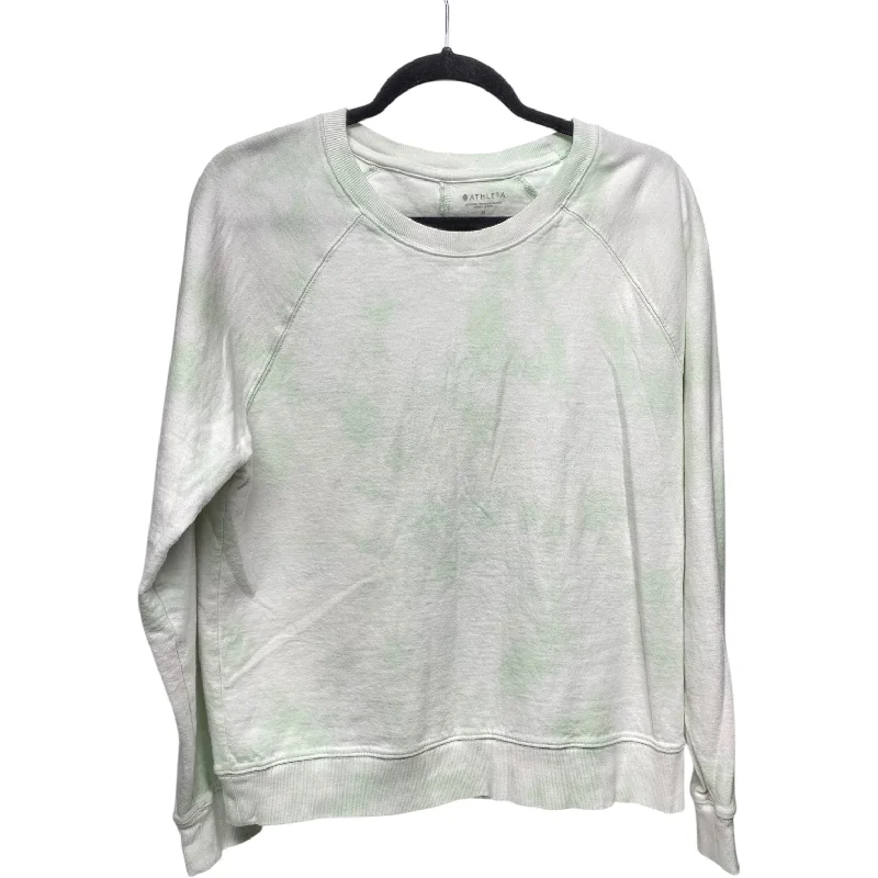 Sweatshirt Crewneck By Athleta In Green & White, Size: M