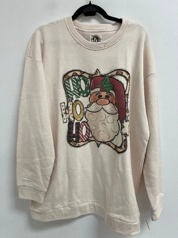 Sweatshirt Crewneck By Clothes Mentor In Cream, Size: 2x