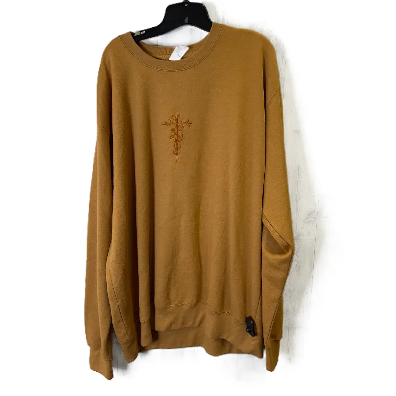 Sweatshirt Crewneck By Clothes Mentor In Yellow, Size: 2x