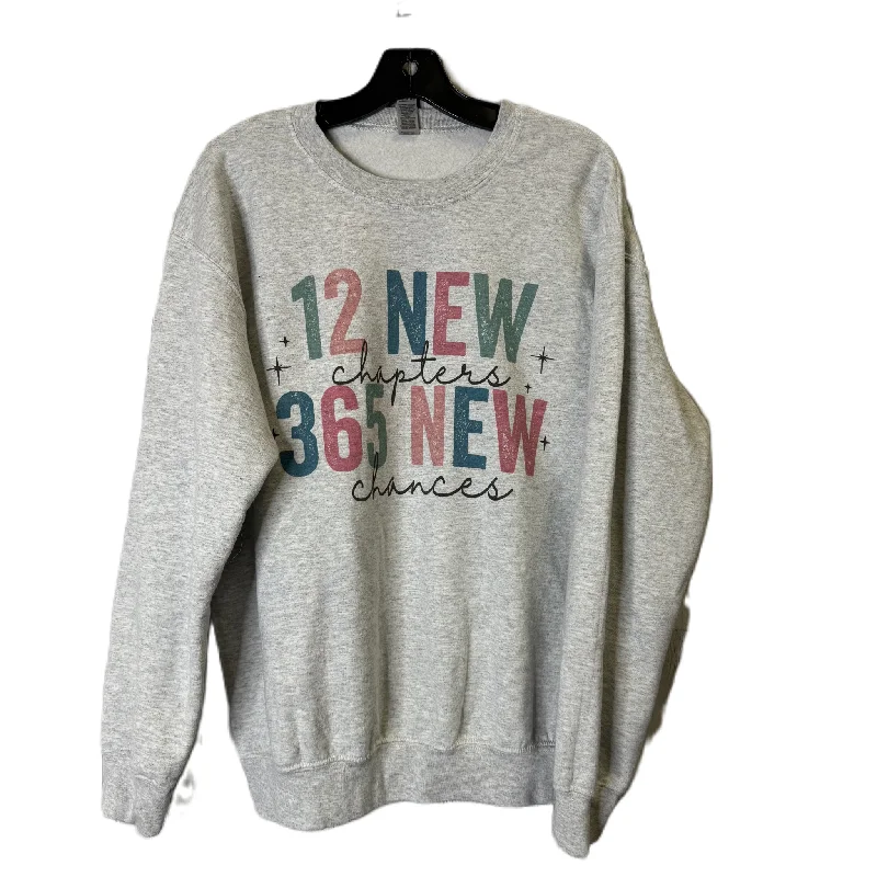 Sweatshirt Crewneck By Gildan In Grey, Size: M