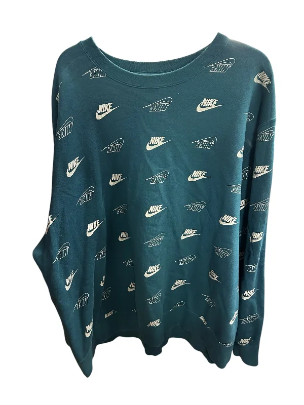 Sweatshirt Crewneck By Nike Apparel In Teal, Size: 2x