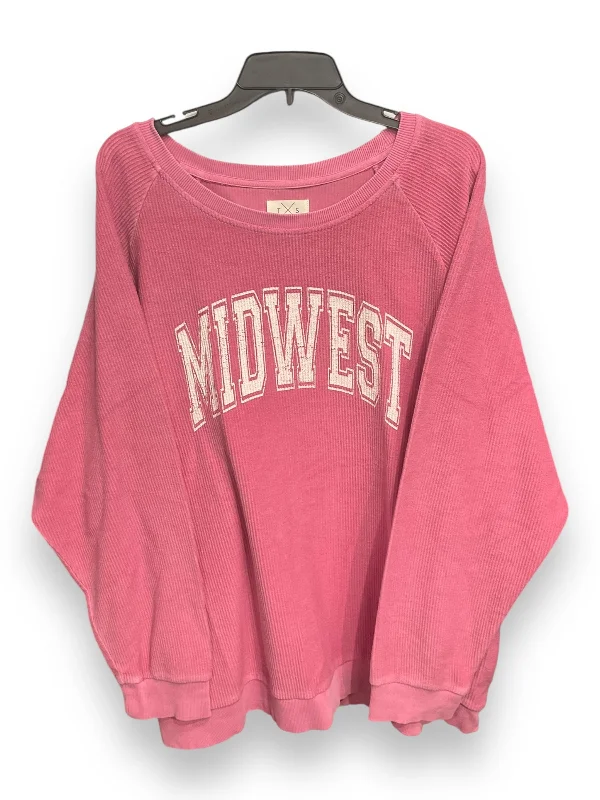 Sweatshirt Crewneck By Thread And Supply In Pink, Size: 2x