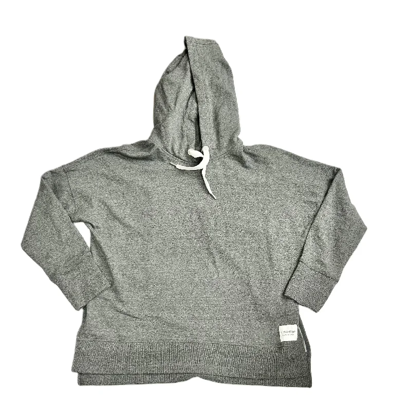 Sweatshirt Hoodie By Calvin Klein In Grey, Size: Xl