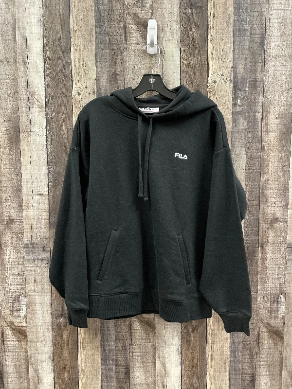 Sweatshirt Hoodie By Fila In Black, Size: Xl