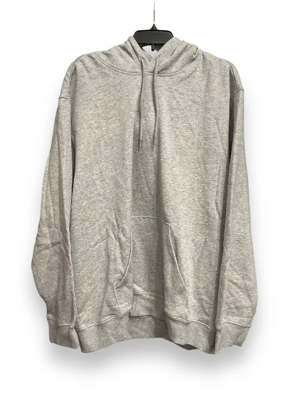 Sweatshirt Hoodie By H&m In Grey, Size: L