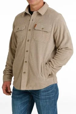 Men's Polar Fleece Shirt Jacket - Khaki