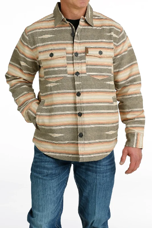 Men's Southwestern Printed Jacquard Shirt Jacket - Gray