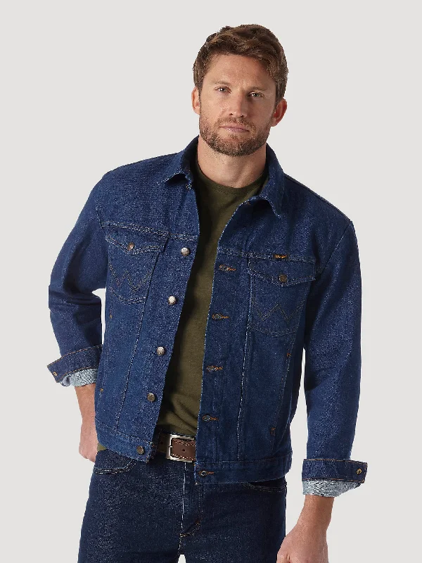 Men's Wrangler Cowboy Cut Unlined Denim Jacket In Prewashed Denim