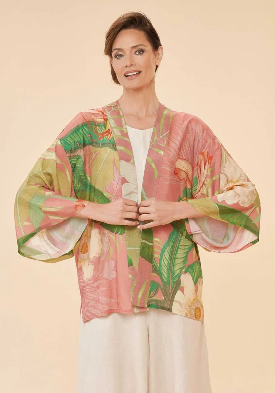 Powder Delicate Tropical One Size Kimono Jacket, Candy