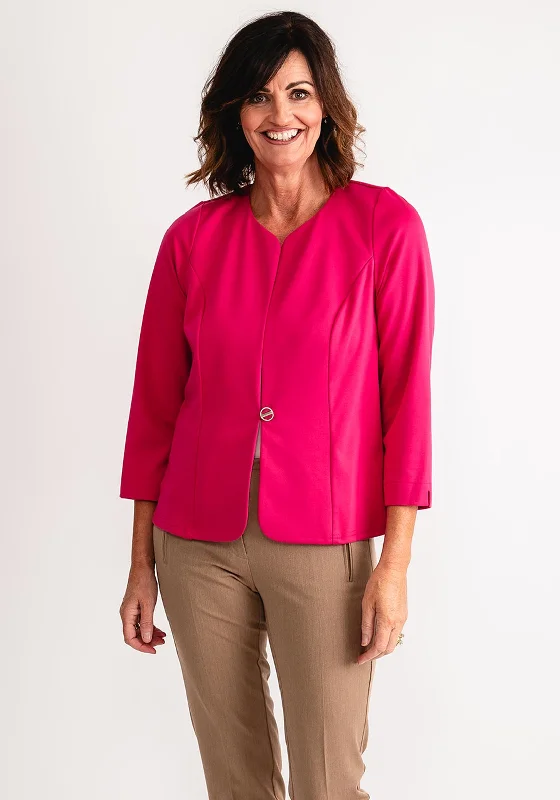 Leon Collection Single Buttoned Short Jacket, Cerise