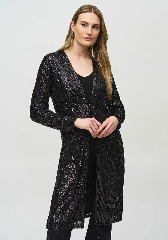 Joseph Ribkoff Long Sequin Jacket, Black