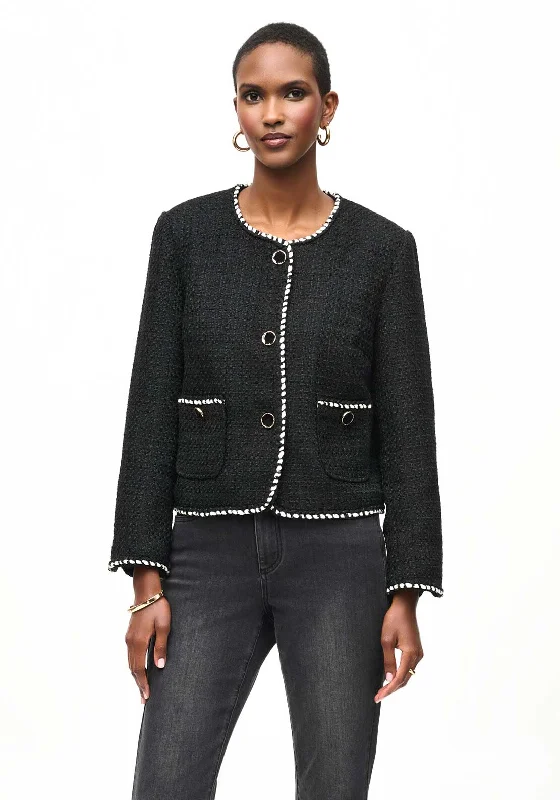 Joseph Ribkoff Marled Everyday Jacket, Black & Winter White