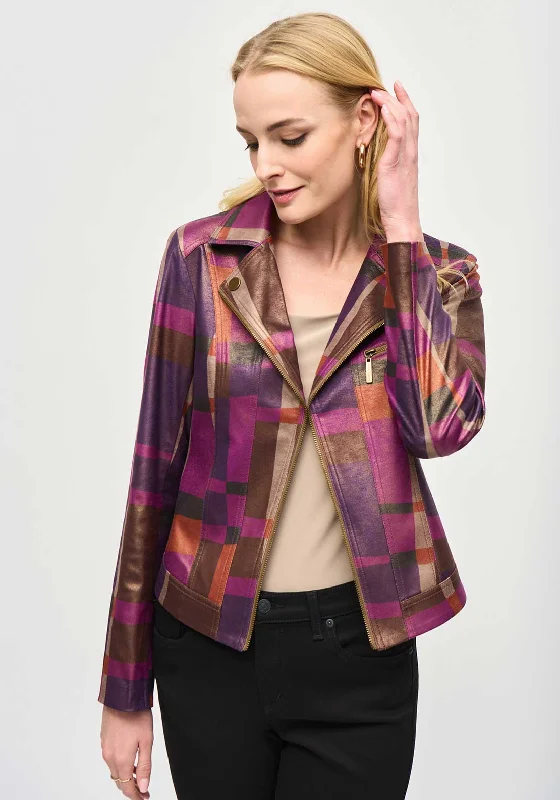 Joseph Ribkoff Geometric Print Biker Jacket, Multi