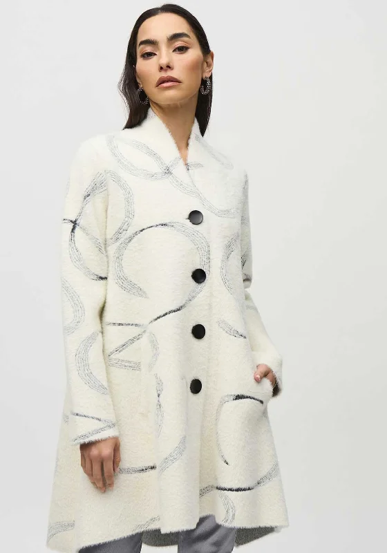 Joseph Ribkoff Abstract Print Jacket, White