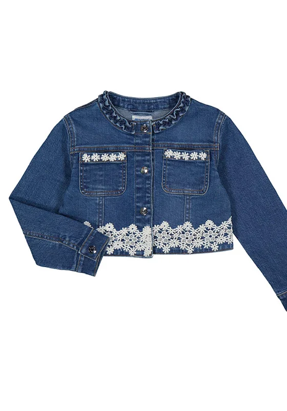 Mayoral Girl Fantasy Denim Jacket, Blue