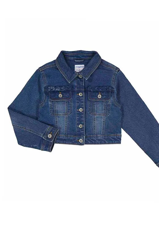 Mayoral Older Girl Better Cotton Denim Jacket, Dark Blue