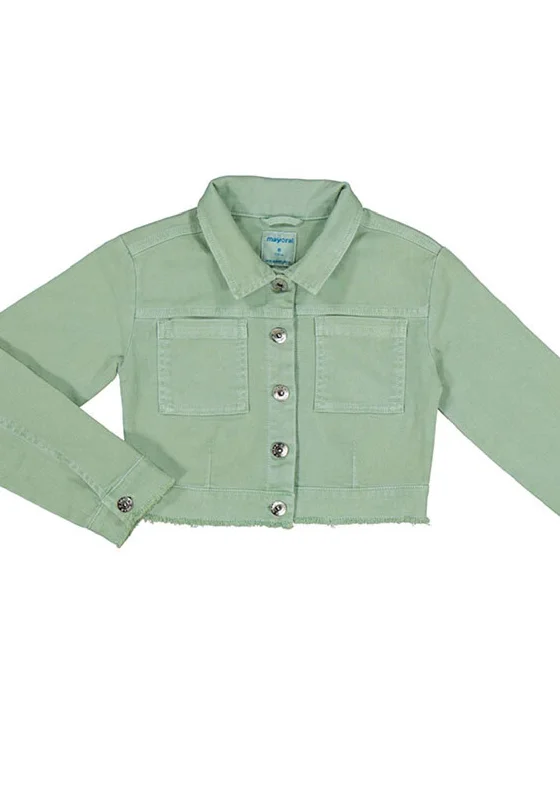 Mayoral Older Girl Twill Jacket, Mint