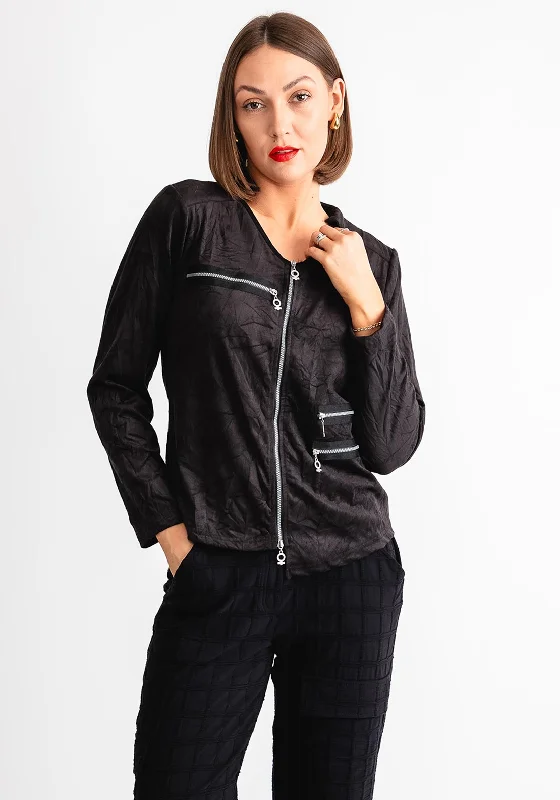 My Soul Faux Suede Zip Through Jacket, Black