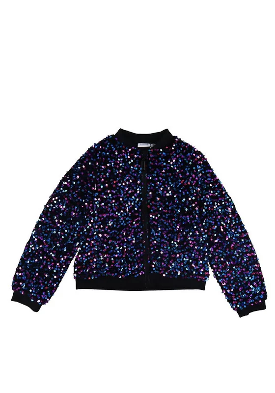 Name It Kid Girl Sequin Jacket, Black