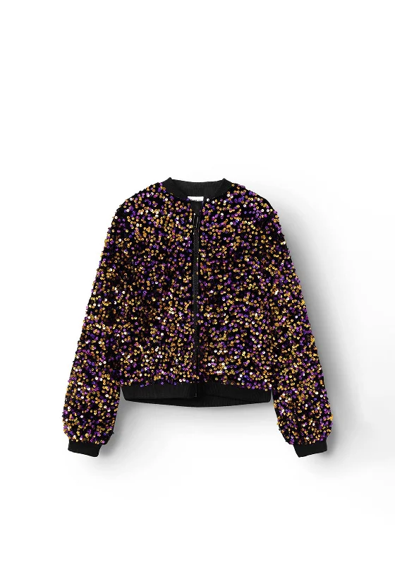 Name It Kid Girl Sequin Jacket, Grape Juice