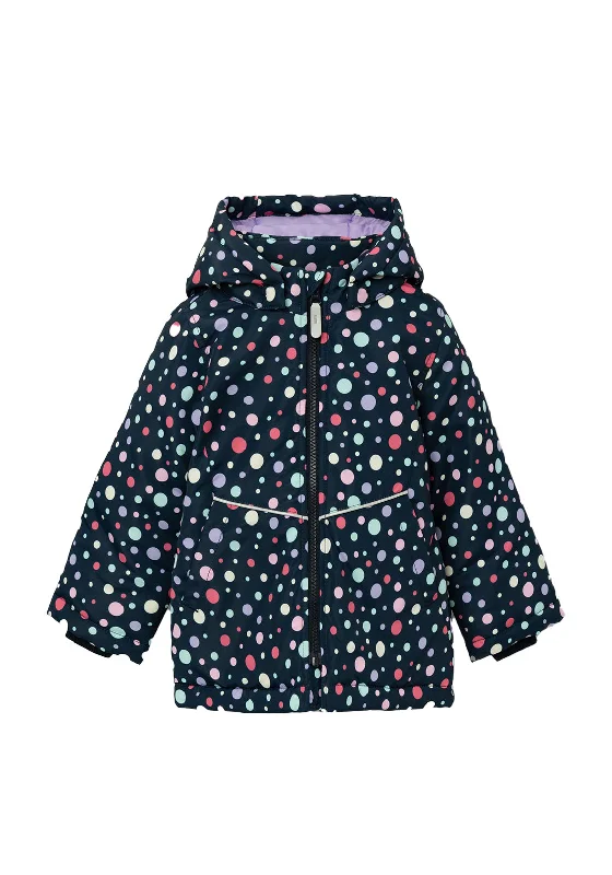 Name It Mini Girls Dancing Dots Maxi Jacket, Dark Sapphire