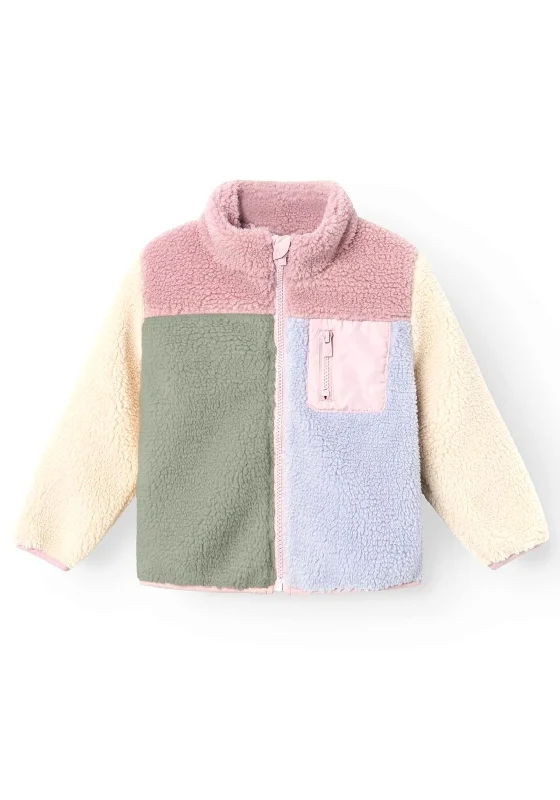 Name It Mini Girl Monica Teddy Fleece Jacket, Icelandic Blue