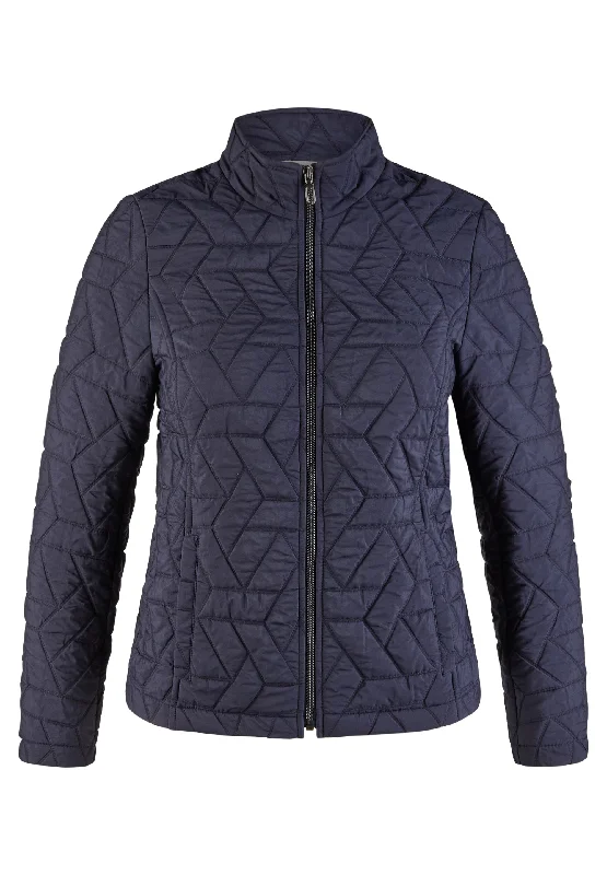 Rabe Quilted Zip Up Jacket, Navy