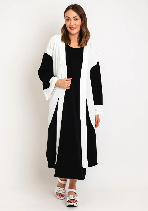 Ever Sassy Open Front Longline Jacket, White