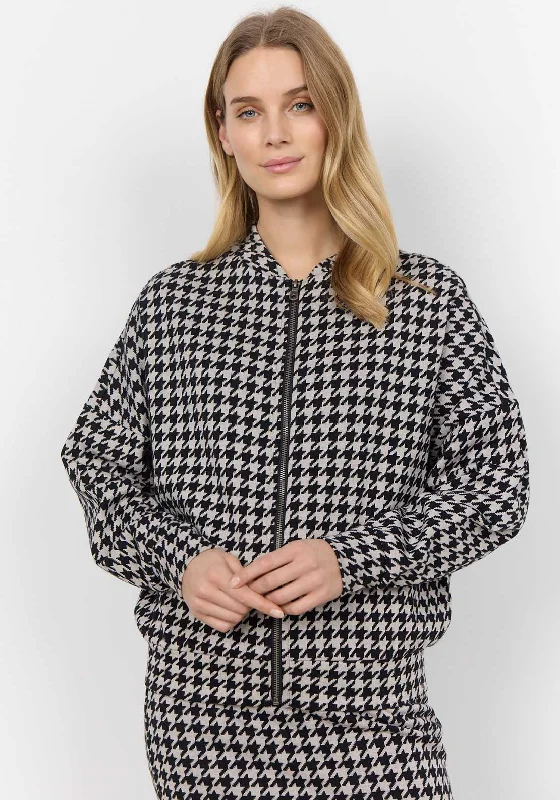 Soyaconcept Idina Houndstooth Bomber Jacket, Black and White