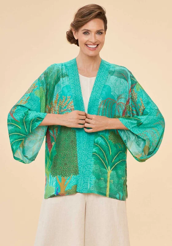 Powder Secret Paradise One Size Kimono Jacket, Aqua