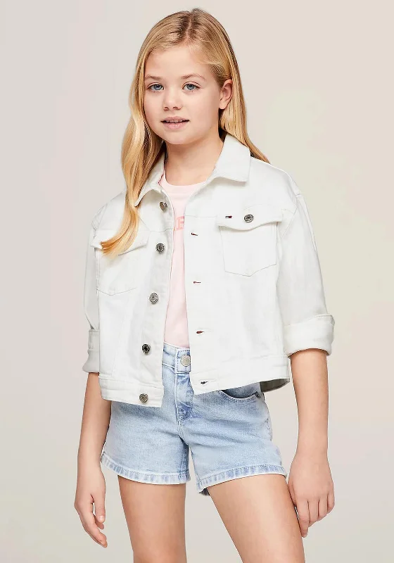 Tommy Hilfiger Girl Oversized Trucker Denim Jacket, White