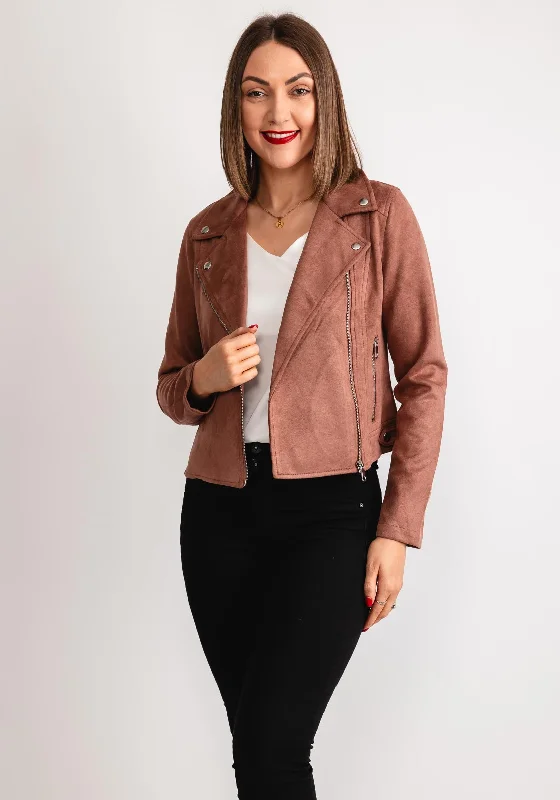 Vero Moda Jose Faux Suede Short Jacket, Clove Pink