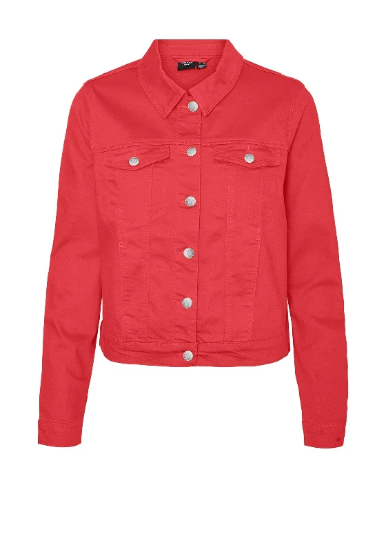 Vero Moda Wild Soya Short Denim Jacket, Cayenne