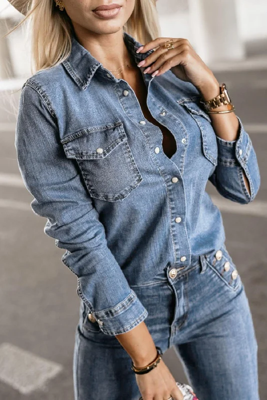 Eloise Blue Wash Denim Shirt