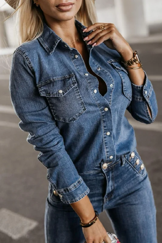 Inaya Blue Denim Shirt