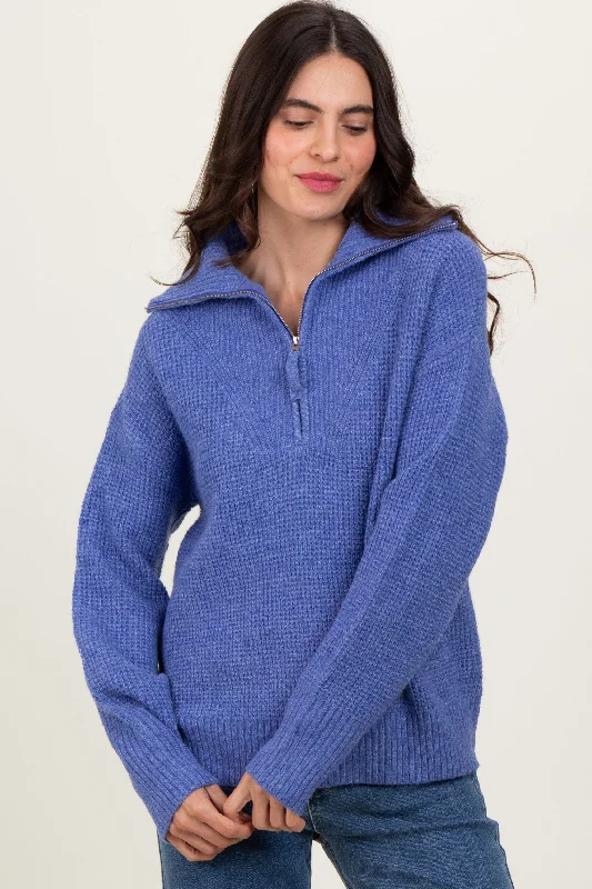 Periwinkle Half Zip Pullover Sweater