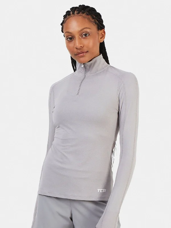 Fusion 2.0 Half Zip Running Top For Women With Thumbholes & Back Zip Pocket